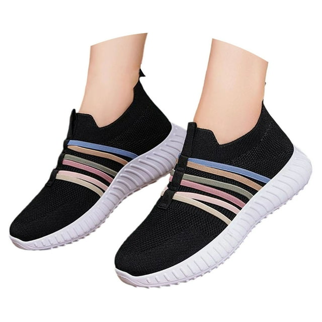 Chaussures de Marche pour Femmes en Maille Respirante Espadrilles de Course Antidérapantes Chaussures d'Entraînement de Randonnée