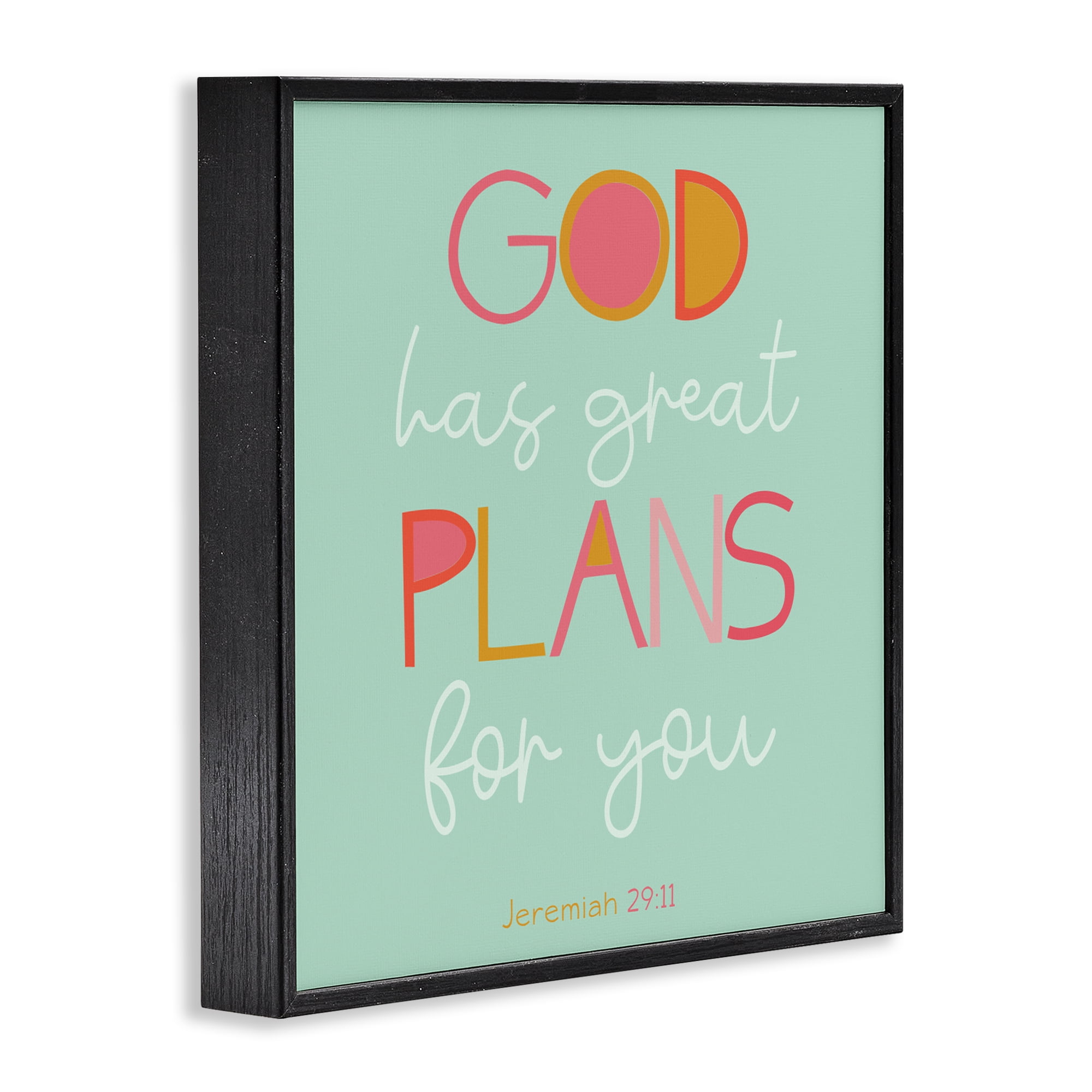Stupell Industries Green God's Plans For You Black Framed Giclee Art, design by SD Graphics Studio