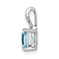 thumbnail image 2 of Sterling Silver Rhodium Plated Dia. & Aquamarine Square Pendant QP2989AQ, 2 of 4