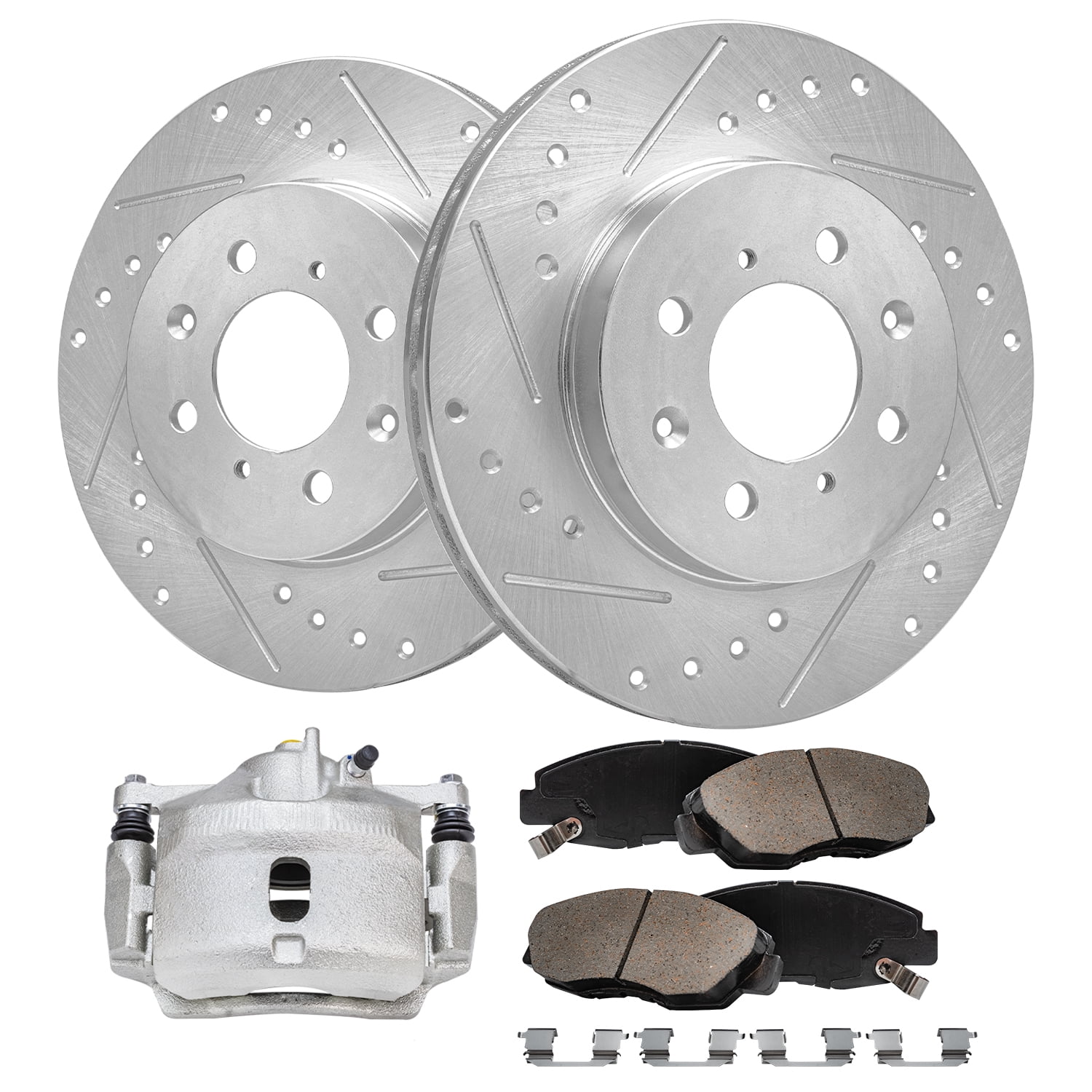Detroit Axle 262mm Front Drilled Rotors Brake Pads Left Caliper