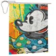 thumbnail image 2 of Cortina de ducha de Mickey Mouse con dibujos animados, cortinas de ducha para baño con 12 ganchos, impermeable, lavable, poliéster, juego de decoración para el baño, 60 x 72 pulgadas, hierro, 2 of 8