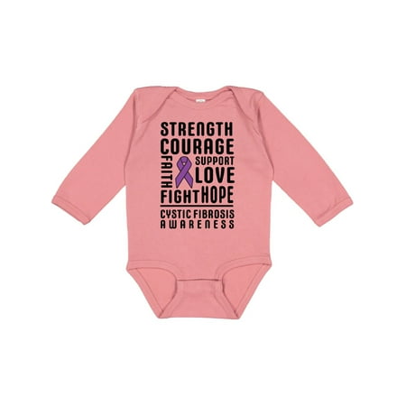 

Inktastic Cystic Fibrosis Awareness Strength Courage Support Gift Baby Boy or Baby Girl Long Sleeve Bodysuit