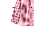 thumbnail image 4 of Lnmiateer Womens Lightweight Plaid Waterproof Hooded Rain Jacket Zip Front Drawstring Cinched Waist Windbreaker with Pockets Camping Outerwear, 4 of 5