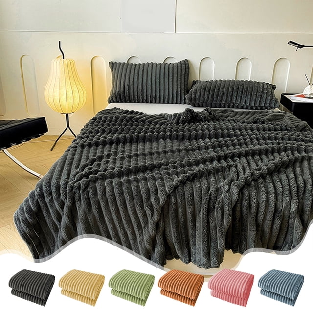 Xihbxyly Manta de Franela Polar, Microfibra Suave y Acogedora, Diseño Ligero a Rayas, Perfecta para Sofá y Cama, para Usar En Cualquier Temporada, Cálida y Suave, Ideal Como Regalo, Tamaño 200 X 150
