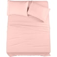 thumbnail image 1 of Juego de sábanas Utopia Bedding Queen de microfibra cepillada, color rosa pálido, 1 of 7