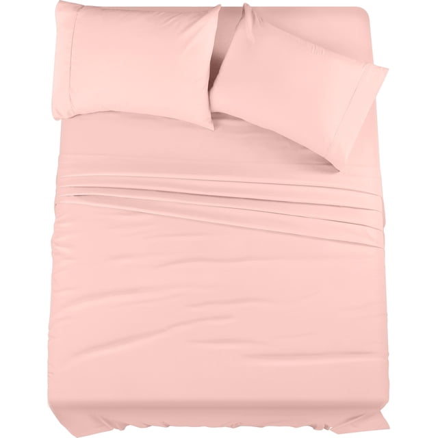 Juego de sábanas Utopia Bedding Queen de microfibra cepillada, color rosa pálido