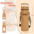 thumbnail image 3 of Tirrinia Single Wine Cooler Bags - Insulated & Padded Portable Wine Tote Carrier for Travel, BYOB Restaurant, Wine Tasting, Party, Great Christmas Fathers Day Gifts for Wine Lover, Cork, 3 of 7