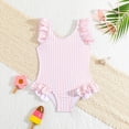 thumbnail image 2 of NIEWTR Girls Quick Dry One Piece Swimsuit Adjustable Straps Toddle Swimwear Padded Bust Bathing Suit(Pink,6 Years), 2 of 7