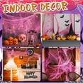 thumbnail image 6 of 300g Halloween Pink Stretch Spider Web Decoration with 60 Black Fake Spiders, Super Stretchy Reusable Cobweb Set for Yard, Porch, Windows, Walls and Halloween Decor, 6 of 6