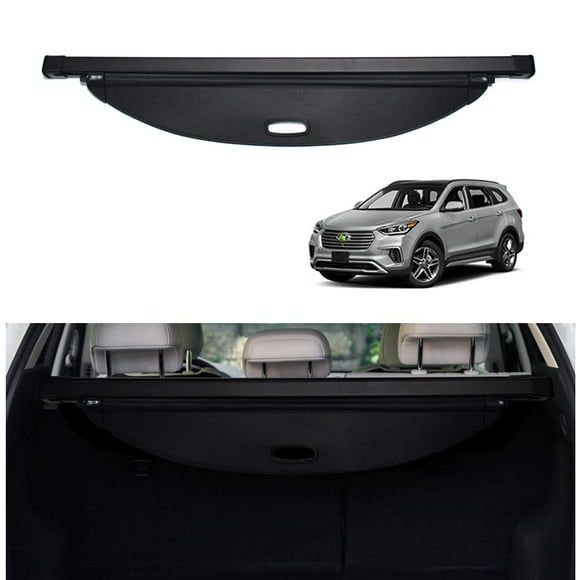 Powerty Housse de Cargo pour 2015-2017 2018 Hyundai Santa Fe Accessoires de Sport Housse de Coffre Rétractable Protection de Coffre Ombrage Housse de Bagage Noir (Pas pour 13-14 Santa Fe Sport)