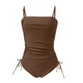 thumbnail image 4 of Clearance!NMMUED Swim Suits for Women 2025, Bandeau Swimsuits for Women, Strapless Swimsuits for Women, One Piece Swimsuit Women, Bathing Suit for Women, Coffee L, 4 of 5