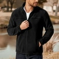 thumbnail image 6 of Rutainlusire Mens Fashion Fleece Comfy Cardigan Stand-Up Collared Jackets 2025 Fall Winter Men's Solid Color Fleece Jacket Zip Outdoor Casual Coat With Pockets, 6 of 6