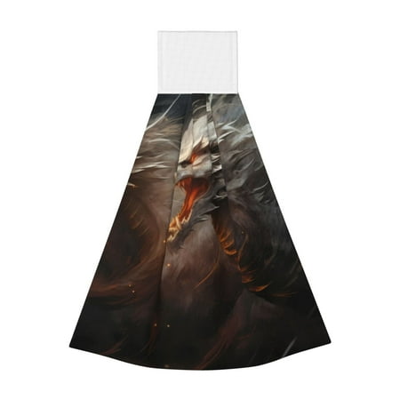 

Lukts Abstract White Dragon for Coral Fleece Velcro Towel Suitable for Bathroom Kitchen Hanging Absorbent Towel Household Items