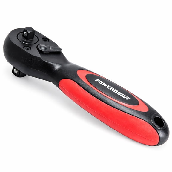 Powerbuilt 3/8 Inch By 1/2 Inch Drive Composite Stubby Ratchet - 940481