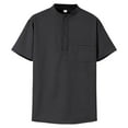 thumbnail image 4 of Miluxas Men's Henley Shirts Clearance Short Sleeve Casual Button Up Basic Pocket Tee Shirts Black S(S), 4 of 8