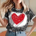 thumbnail image 2 of mihongmao Valentine Shirts for Women Short Sleeve Women Round Neck Print Casual Print Short Sleeved Short Sleeved Round Neck Top/shirt Black XL, 2 of 7