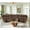 Light Brown, variant on 108.5''Leather Reclining Sectional,3 Power Recliners,Adjustable Headrest Footrest,Zero Gravity