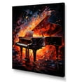 thumbnail image 2 of Designart "Pyrotechnics On The Red Piano" Music Canvas Art Print, 2 of 7