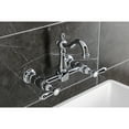 thumbnail image 4 of Kingston Brass KS2441BAL Heirloom Double-Handle Wall-Mount Bridge Kitchen Faucet, Polished Chrome, 4 of 7