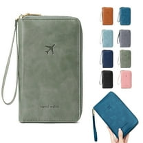 Multi-Functional RFID Passport Wallet: Passport Holder for Travel Essentials - Wallet Cover Case for Travel Women and Men Must Haves Accessories (Army Green)