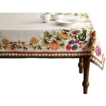 

Pumpkin Garden - Cloudy Cream Tablecloth Kitchen Dining Table Cloth for Rectangle Tables Farmhouse Tabletop Cover for Parties Wedding Thanksgiving/Christmas (60 x120 )