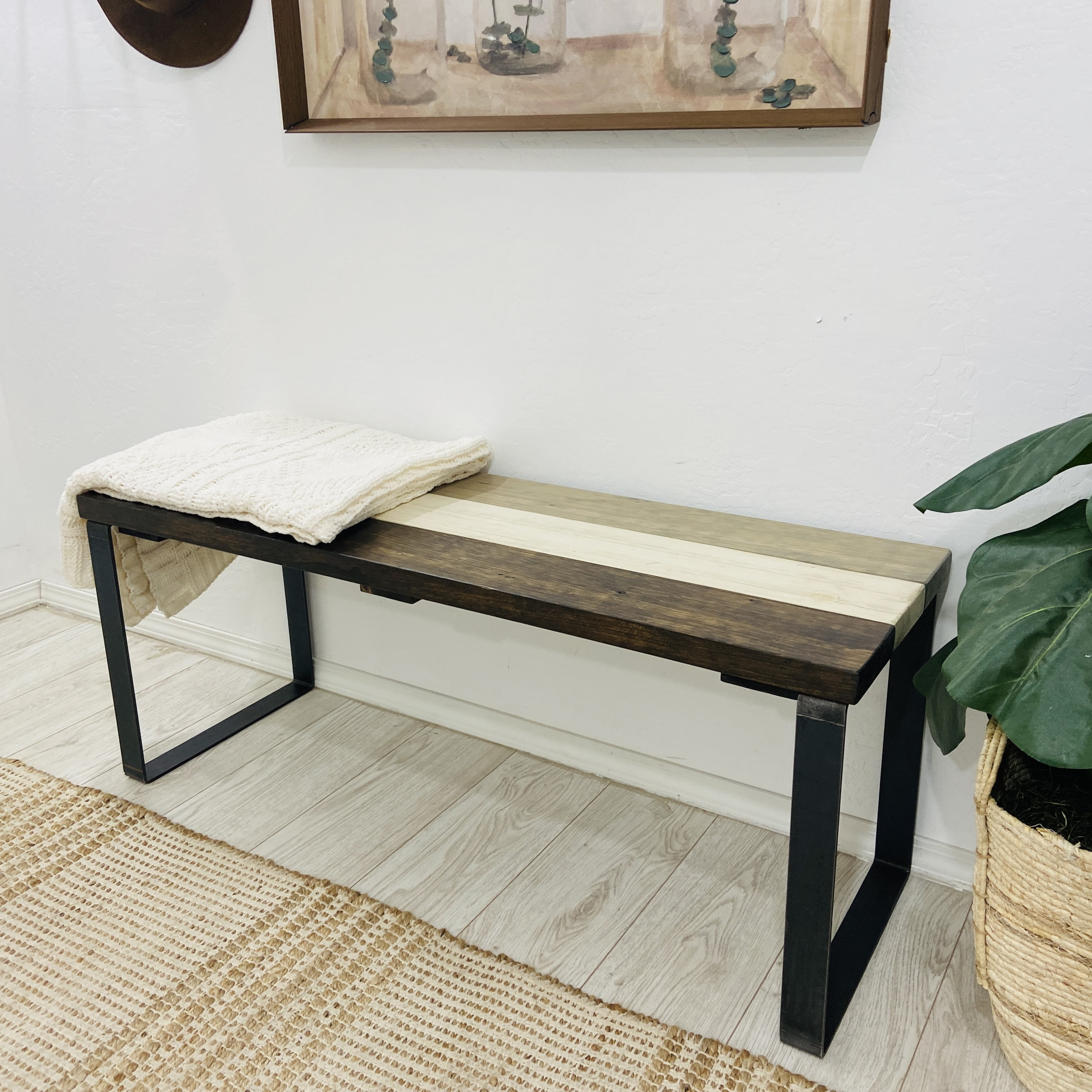 Barn Walls Rustic Solid Wood Bench, Accent Bench, Bedroom Bench, Entryway Bench, Footboard Bench