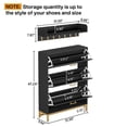 thumbnail image 4 of Tribesigns Modern Shoe Cabinet, Freestanding Shoe Storage Cabinet with Wall Mount Coat Rack, Shoes Organizer Cabinets with 3 Flip Drawers for Entryway, Black & Gold, 4 of 5