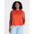 thumbnail image 2 of Time and Tru Women’s Tie Front Sleeveless Top, Sizes XS-XXXL, 2 of 6