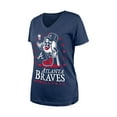 thumbnail image 2 of Women's New Era Navy Atlanta Braves Little Miss 2 V-Neck T-Shirt, 2 of 5