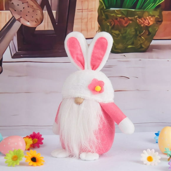 Xihbxyly Muñeco de Conejo de Pascua, Gnomo Decorativo Sin Rostro, Elfo Guardián de La Suerte, Decoración Primaveral para El Hogar, Dulces Vibras Románticas, Decoración para Sala de Estar y Dormitorio