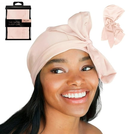 Kitsch Satin Bonnet for Women, Comfort Fit, Pink, All-Season
