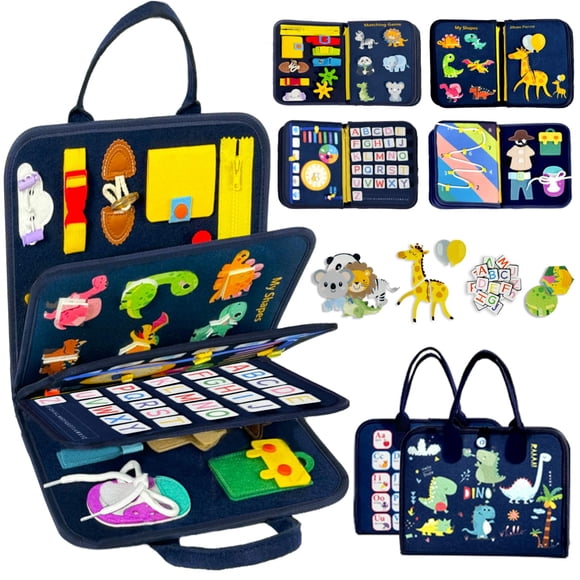 Busy Board Book Qizfun Dinosaur Montessori, juguete de 1 a 4 años