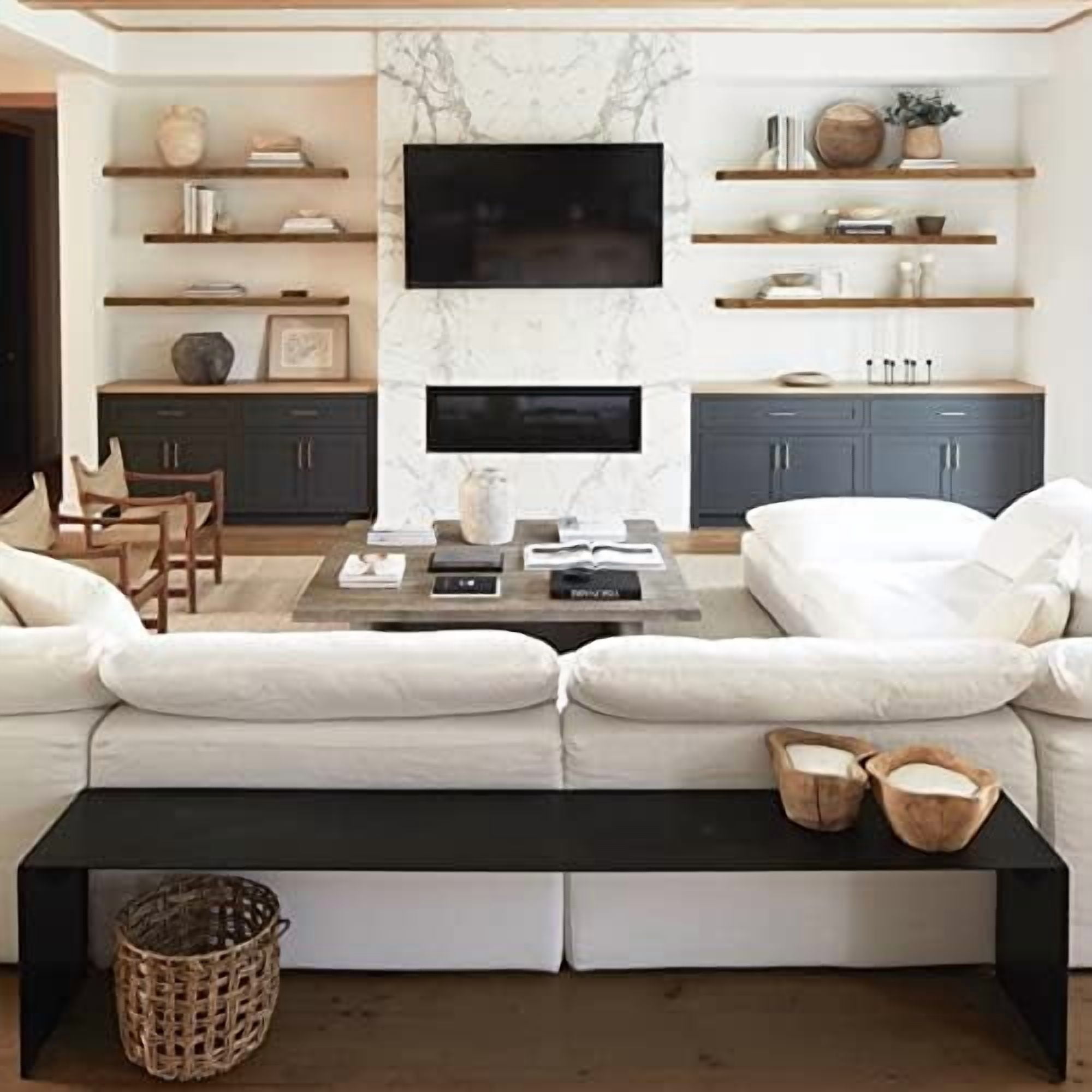 Floating Shelves for Wall 55.1" Extra Long - Wall Shelf Bathroom Kitchen Living Room Bedroom Farmhouse Home Decor Display Bookshelf Large 55.1 x 9.3 inch Set of 2, Rustic Brown (008-140BN)