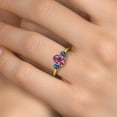 thumbnail image 4 of Gem Stone King 1.96 Ct Pink Mystic Topaz London Blue Topaz 18K Yellow Gold Plated Silver Ring (Size 8), 4 of 6