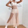 thumbnail image 2 of Mujeres Bikini Coverup See Through Sexy Wrap Dress Malla Perspectiva Protección solar FLhrweasw Nuevo, 2 of 7