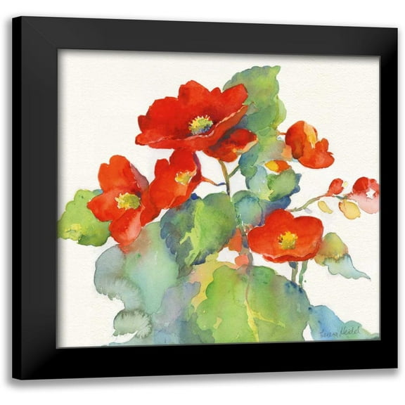 Troise Heidel, Theresa 12x12 Black Modern Framed Museum Art Print Titled - Begonia II