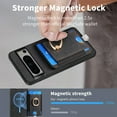 thumbnail image 6 of Nalacover 2-in-1 Magnetic Case for Google Pixel 8 Pro, Back Wallet Case with Detachable Card Holder Ring Holder Stand Phone Cover for Google Pixel 8 Pro, Vintage PU Leather Shockproof Case - Black, 6 of 10