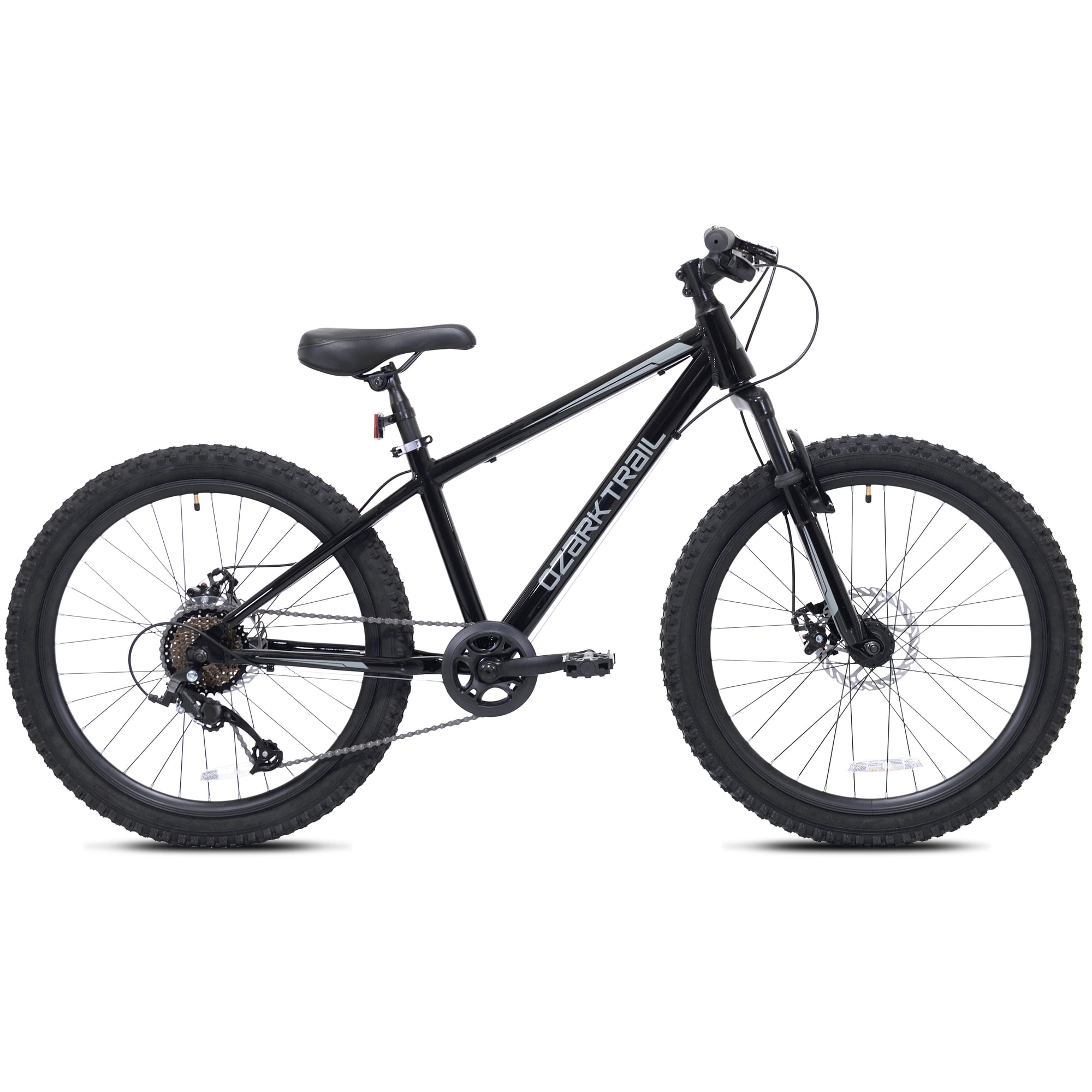Ozark Trail Timber 24 in Mountain Bicycle, 8-Speed, Black, Fits Riders 4 ft 6 in - 5 ft 6 in, Teen