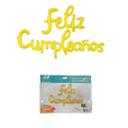 thumbnail image 2 of Kit de globos metálicos con letras cursivas Feliz Cumpleaños color Dorado, 2 of 6