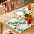 thumbnail image 4 of White Green Gardenia Placemats Set of 2, Spring Green Floral Leaf Wreath Flower Watercolor Non-Slip Place Mats Washable Table Mats for Kitchen Dining Table Decorations Indoor/Outdoor, 4 of 9