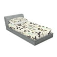 thumbnail image 2 of Ambesonne Floral Fitted Sheet & Pillow Sham Set, Doodle Leaves Earth Tone, Twin, Dark Taupe Coconut, 2 of 2