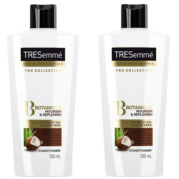 Tresemme Botanique Nourish   Replenish Conditioner, Coconut Oil and Aloe Vera - 24 Fl Oz / 700 mL x 2 Pack