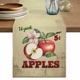 thumbnail image 2 of Red Apples Farm Fruit Table Runner 36 Inches Long,Kitchen Dining Tablerunners Vintage Flower Leaves Linen Table Runners Dresser Scarves for Home Dinner Wedding Holiday Party Decor, 2 of 9