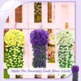 thumbnail image 5 of 2 Pack Artificial Hanging Flowers Plants, Fake Violet Flower Ivy Wisteria Garland Decor Silk Flowers for Indoor Outdoor Decoration (Purple), 5 of 5