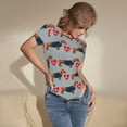 thumbnail image 3 of Balery Dachshund Dog Heart Body de cuello redondo de manga corta para mujer Tops de manga corta Tops básicos-XX-Large, 3 of 7