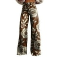 thumbnail image 2 of IDALL Baggy Jeans High Waisted Jeans Women's Vintage Flower Print Casual Wide Leg Pants Barrel Jeans Women Boyfriend Jeans Brown 5XL, 2 of 4