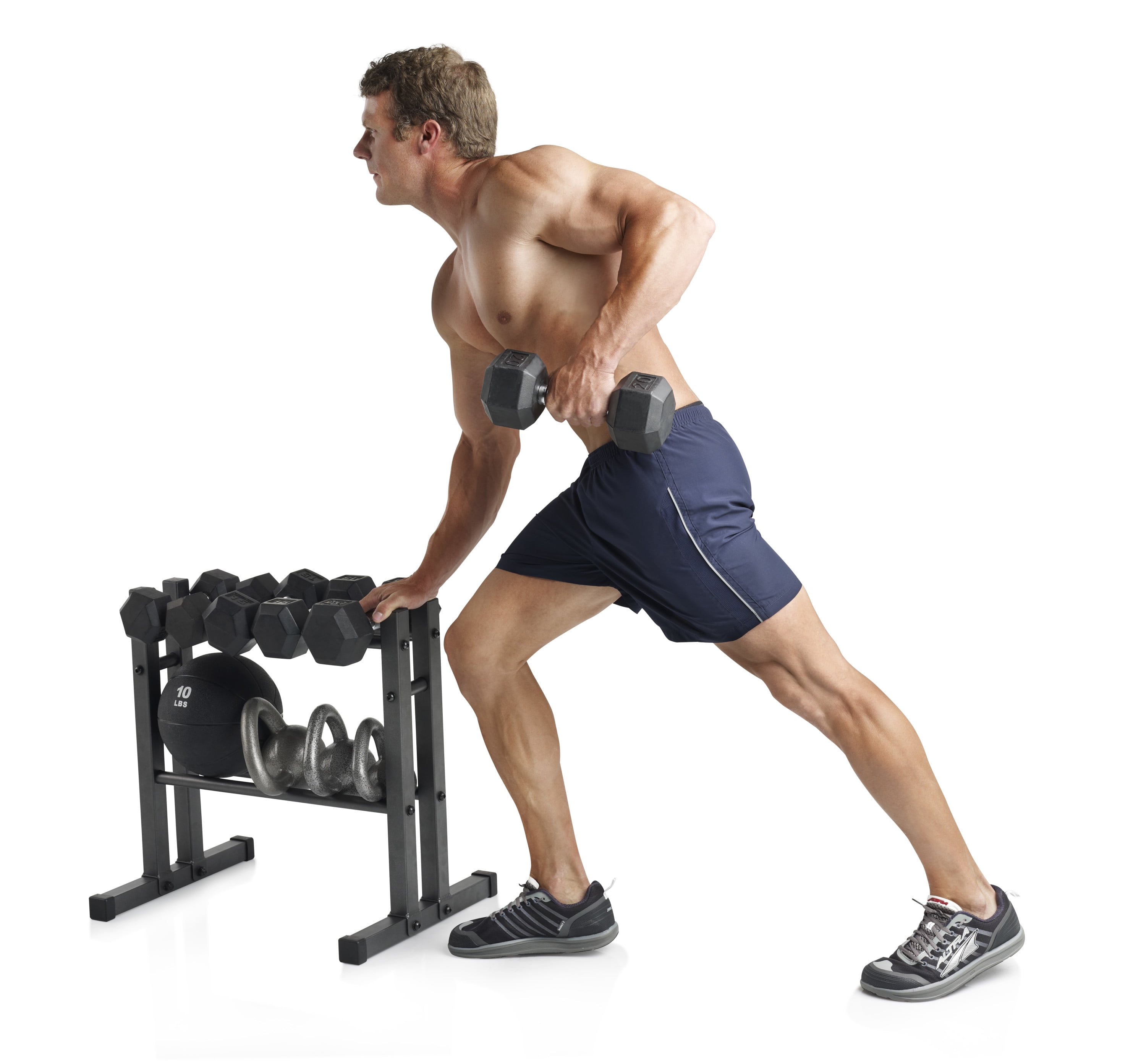 Weider Two-Tier Utility Rack for Dumbbell, Kettlebell, and Medicine Ball Storage