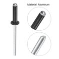 thumbnail image 4 of Unique Bargains 3.2mm x 13mm Aluminum Open End Flat Round Head Blind Rivets, Black 400 Pack, 4 of 5