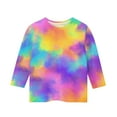 thumbnail image 5 of Maean Kids Tie Dye Graphic Tshirts Girls Boys 3/4 Sleeve Crewneck Tshirt Summer Tee Shirts for 3-12 Years, 5 of 5