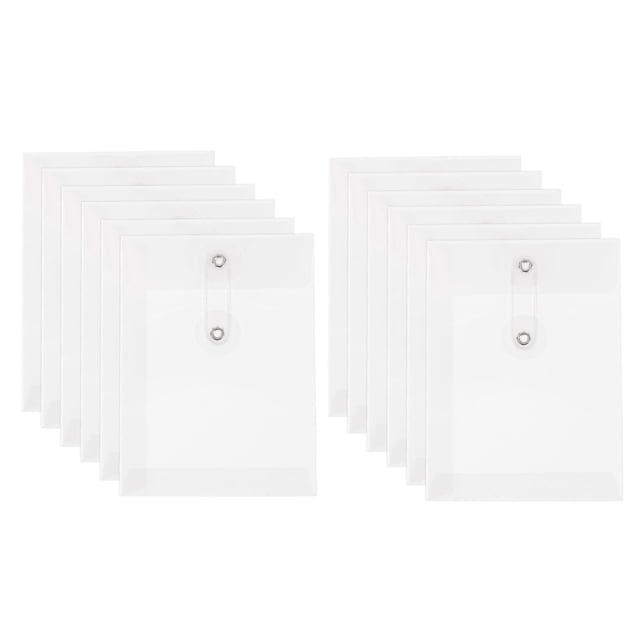 REGALWOVEN Kraft Paper Envelope with String Tie Closure Transparent 5.5x4 Inch